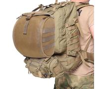 Motorcycle Helmet Sack - 45cm Heavy-Duty Fabric Container, Multifunction Expedition Holdall, durable terrain trekking satchel featuring wide cargo pocket arrangement and balanced load management struc