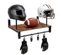 Motorcycle Helmet Stand, 20KG Wall Mount Helmet Holder with 4 Clips