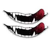 Motorcycle Helmet Sticker 2pcs Devil's Teeth Car Styling Decals DIY Self Adhesive Sticker for Motorbike Decoration