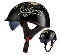 Motorcycle Helmet Vintage Half Helmet, Jet Helmet, Open Face Helmet ECE Certified for Scooters Bicycles Cruisers Choppers Mopeds for Men Women Adults N,M=57-58CM