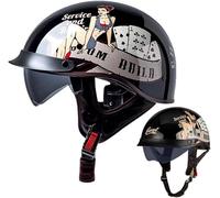 Motorcycle Helmet Vintage Half Helmet, Jet Helmet, Open Face Helmet ECE Certified for Scooters Bicycles Cruisers Choppers Mopeds for Men Women Adults L,XL=61-62CM