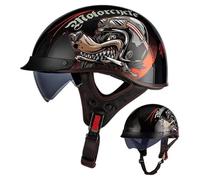 Motorcycle Helmet Vintage Half Helmet, Jet Helmet, Open Face Helmet ECE Certified for Scooters Bicycles Cruisers Choppers Mopeds for Men Women Adults F,XL=61-62CM