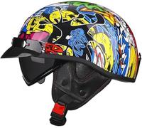 Motorcycle Helmet with Goggles DOT/ECE Approved Open Face Helmet Scooter Helmet Moped Moped Helmet Leather Retro Half-Shell Helmet Various Styles B,XL61~62CM