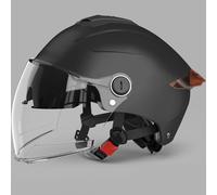 Motorcycle Helmet with Goggles ECE-Approved Open Face Helmet Scooter Helmet Various Styles Unisex Suitable for Summer and Spring Simple Style C