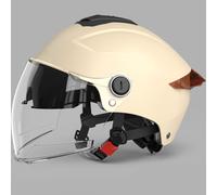 Motorcycle Helmet with Goggles ECE-Approved Open Face Helmet Scooter Helmet Various Styles Unisex Suitable for Summer and Spring Simple Style F