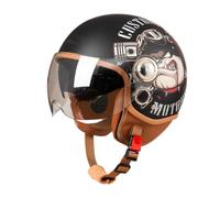Motorcycle Helmets ABS Construction 3/4 Retro Motorcycle Helmet Crash Helmet Moped Helmet for Adults Men and Women ECE Approved