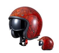 Motorcycle Helmets ECE Approved Moped Scooter Cruiser Helmet German Tyle Impact Resistant Helmet Open Face Motorbike Crash Helmet ABS Construction