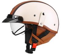 Motorcycle Helmets for men German Style Retro Half Helmet, Jet motorcycle helmets, Unisex Baseball Cap Helmets Approved DOT Cruiser helmet Scooter Helmet with Built-in Sun Visor 4,M=55-56cm