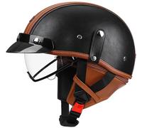 Motorcycle Helmets for men German Style Retro Half Helmet, Jet motorcycle helmets, Unisex Baseball Cap Helmets Approved DOT Cruiser helmet Scooter Helmet with Built-in Sun Visor 7,M=55-56cm