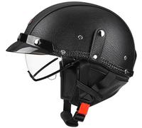 Motorcycle Helmets for men German Style Retro Half Helmet, Jet motorcycle helmets, Unisex Baseball Cap Helmets Approved DOT Cruiser helmet Scooter Helmet with Built-in Sun Visor 1,M=55-56cm
