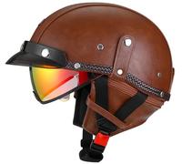 Motorcycle Helmets for men German Style Retro Half Helmet, Jet motorcycle helmets, Unisex Baseball Cap Helmets Approved DOT Cruiser helmet Scooter Helmet with Built-in Sun Visor 12,M=55-56cm