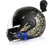 Motorcycle Helmets Full Face Modular Helmet ECE Approved Full Face Flip up Anti-Fog Double Visor Helmet Built-in Dual Speaker with Microphone for Adult Men and Women