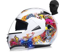 Motorcycle Helmets Full Face Modular Helmet ECE Approved Full Face Flip up Anti-Fog Double Visor Helmet Built-in Dual Speaker with Microphone for Adult Men and Women