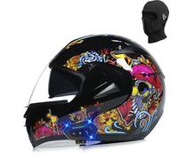 Motorcycle Helmets Full Face Modular Helmet ECE Approved Full Face Flip up Anti-Fog Double Visor Helmet Built-in Dual Speaker with Microphone for Adult Men and Women