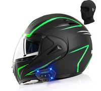 Motorcycle Helmets Full Face Modular Helmet ECE Approved Full Face Flip up Anti-Fog Double Visor Helmet Built-in Dual Speaker with Microphone for Adult Men and Women