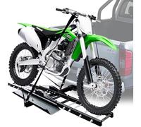 Motorcycle Hitch Carrier 500lbs Heavy Duty Steel Dirt Bike Rack with Loading Ramp, Anti-Tilt Anti-Wobble Lock, Tow Hitch Motorcycle Hauler