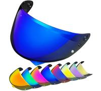 Motorcycle HJ-34P Helmet Visor Replacement for HJC C10.Motorcycle Helmet Shield UV Protection Compatible with HJC C10 (Clear)(Revo Deep Blue)