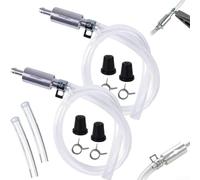 Motorcycle Hydraulic Brake Bleeder Kit with One-Way Check Valve Hose, Aluminum and Rubber Construction, 20in Tube, Metal Clips, Compatible with Cars and(2)