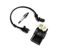 Motorcycle Ignition Coil Motorcycle Start CDI Device High Voltage Igniter Racing AC 6 Pin Box Ignition Coil Spark Plug For GY6 50-150CC Moped Scooter(One Set)