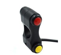 Motorcycle Ignition Starter Button 7/8" 22mm Motorcycle Handlebar Switches Headlight Hazard Brake Fog Lights Horn ON OFF Start Switch 3 Buttons 12V Aluminum Motorbike Parts(Model B)