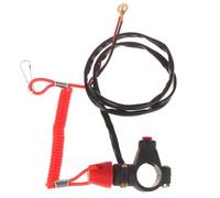 Motorcycle Ignition Starter Button 7/8 Inch 22mm Motorbike Emergency Kill Stop Engine Switch Push Button ATV Motorcycle Boat Tether Lanyard Motorcycle Parts Accessories Switch