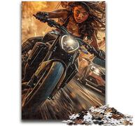 Motorcycle in Flames Jigsaw Puzzles for Adults 1000 Pieces,Stress Reliever Difficult Challenge Suitable for Desktop Decoration (38x26cm)
