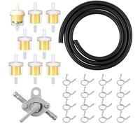 Motorcycle Inline Fuel Filter Kit - Diesel Heater Fuel Line Kit includes Φ5mm fuel line hose(1M) & fuel filters & fuel tank switch & hose clamps, Gasoline Filter Kit for Car Truck Scooter Motorcycle