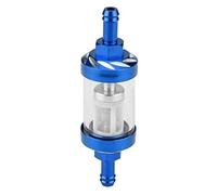 Motorcycle Inline Fuel Filter, Universal Metal Glass Inline Gas Oil Fuel Filter 8mm Thread Replacement for Motorcycle Motorbike(Blue)