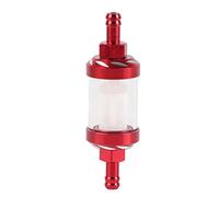 Motorcycle Inline Fuel Filter, Universal Metal Glass Inline Gas Oil Fuel Filter 8mm Thread Replacement for Motorcycle Motorbike(Red)