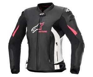 Motorcycle Jacket ALPINESTARS Leather Woman Stella Gp Plus V4 - Blk/White/Pink