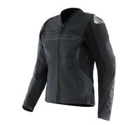 Motorcycle Jacket Leather Woman Dainese RACING 5 Black/Black