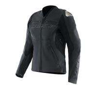 Motorcycle Jacket Leather Woman Dainese RACING 5 Black/Black