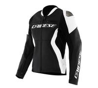 Dainese Racing 5 Ladies Motorcycle Leather Jacket, black-white, size 48 for Women