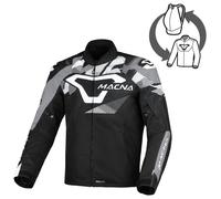 Macna Admyre waterproof Motorcycle Textile Jacket, black-white, size XL for Men