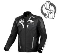 Macna Sevent waterproof Motorcycle Textile Jacket, black/white, size M