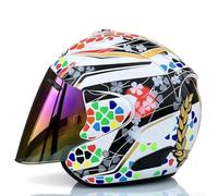 Motorcycle Jet Helmet with Anti fog Visor Adult Lightweight Open Face 3/4 Helmets DOT Certified for Street Cruising Riding Gear Scooters Racing