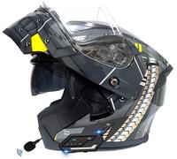 Motorcycle jet helmet With Bluetooth German Style Motorcycle Helmets Motocross Helmets, Approved DOT Scooter Helmet Men Women Baseball Cap Helmets for Street Bike Cruiser Moped 5,XL=61-62cm