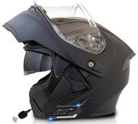 Motorcycle jet helmet With Bluetooth German Style Motorcycle Helmets Motocross Helmets, Approved DOT Scooter Helmet Men Women Baseball Cap Helmets for Street Bike Cruiser Moped 3,M=56-58cm