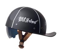 Motorcycle Jet Helmets Vintage Baseball Cap Half Shell Motorbike Helmet Extended with Visor Retro Brim Helmets ECEDOT Approved Open Face Scooter Helmet for Adults Men Women K,M:57-58CM