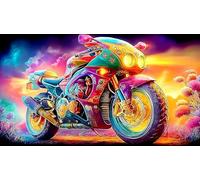 motorcycle Jigsaw Puzzle 1000 Pieces Impossible Hard Difficult Educational Games for Adults Kids Great Gift Idea 38x52cm/1000pcs
