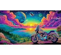 motorcycle Jigsaw Puzzle 1000Pc Recycled Paper Impossible Hard Difficult Educational Game Decompression for Adults 38x52cm/1000pcs
