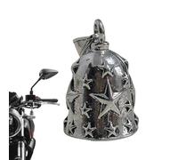 Motorcycle Jingle Bells | Embossed Tough Star Keyring Pendant in the Shape of a Motorcycle Bell for Urban Travel Weekend Hiking Long Distance Boys Girls Men Women Teenagers