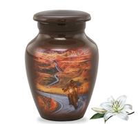 Motorcycle Keepsake Urn - Cremation Urn for Human Ashes Male & Female - Highway to Heaven Heart Urn - Handcrafted Motorcycle Lovers Sharing Keepsake Urn with Stand, Velvet Case & Bag (Keepsake)