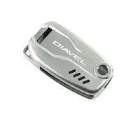 Motorcycle key case For Diavel XDiavel 1260s DX 1260 2020-2025 Accessories Motorcycle Key Remote Cover CNC Case Chain & Keychain Ring(KC Grey)