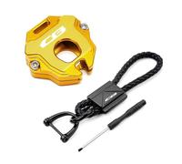 Motorcycle Key Cover Cap Key shell For CB650R CBR650R CB 500 F X CB125R CB300R CBR600RR CB1100 CB1000R CBR1000RR Motorcycle Key Cover Case Shell Keyring(B Gold)