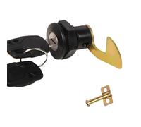 Motorcycle Key Lock Box Cylinder 25mm/0.98inch Bent Hook, Scooter Storage Trunk Lock Replacement Aluminum Plastic Motorcycle Trunk Latch Lock Cylinder with Key, Bonus Lock Plate