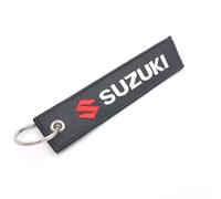 Motorcycle Key Tag Embroidered Keychain Key Ring Motorcycles Bike Biker Key Chain Accessories for Suzuki GS1200SS GSR400 GSX125 150 250 KATANA R GW250 SV650 TL1000, Black, Medium