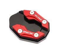 Motorcycle Kickstand Extension Pad For PCX150 PCX160 PCX125 Kickstand Extender Side Foot Stand Extension Pad Enlarge Support Plate(Red 1)