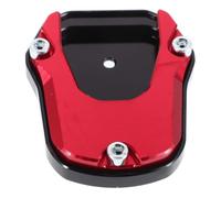Motorcycle Kickstand Pad Aluminum Alloy Red for Side Stand | Textured Anti-slip Base, Quick Setup, Carry Anywhere, for Motor Bike, Campground Parking and Gravel