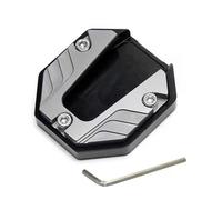 Motorcycle Kickstand Pad Anti-skid Enlarger Base Support Extension Enlarger Scooter Moped Foot Pad CNC Aluminum Alloy(Grey)